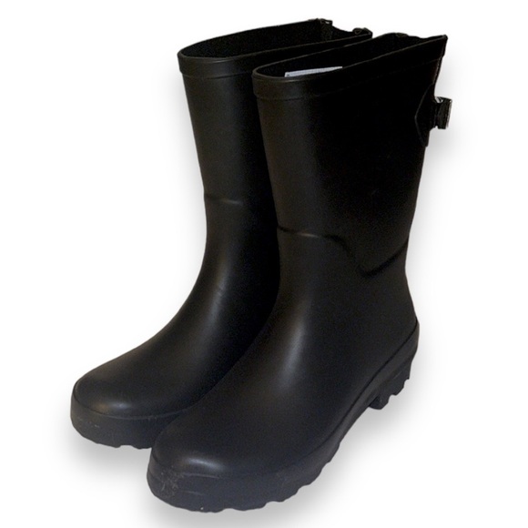 A New Day Women's Black Vicki Mid Calf Rain Boots Size 6 - Picture 1 of 8